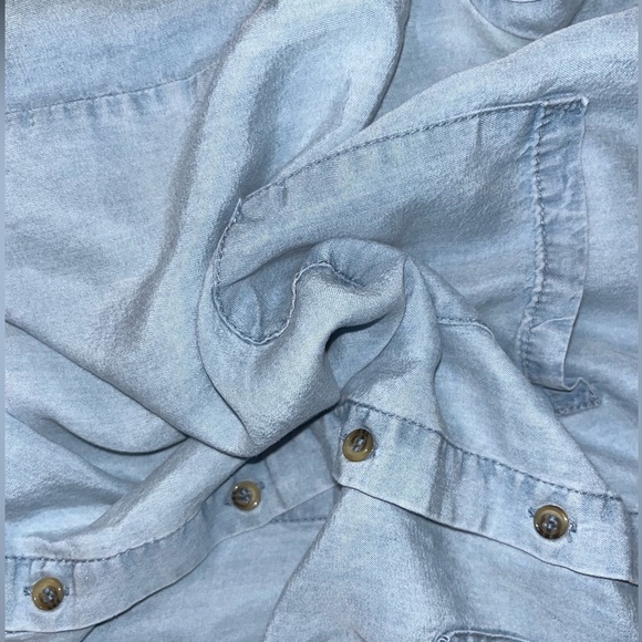 lightweight faux denim button up! - Picture 5 of 6